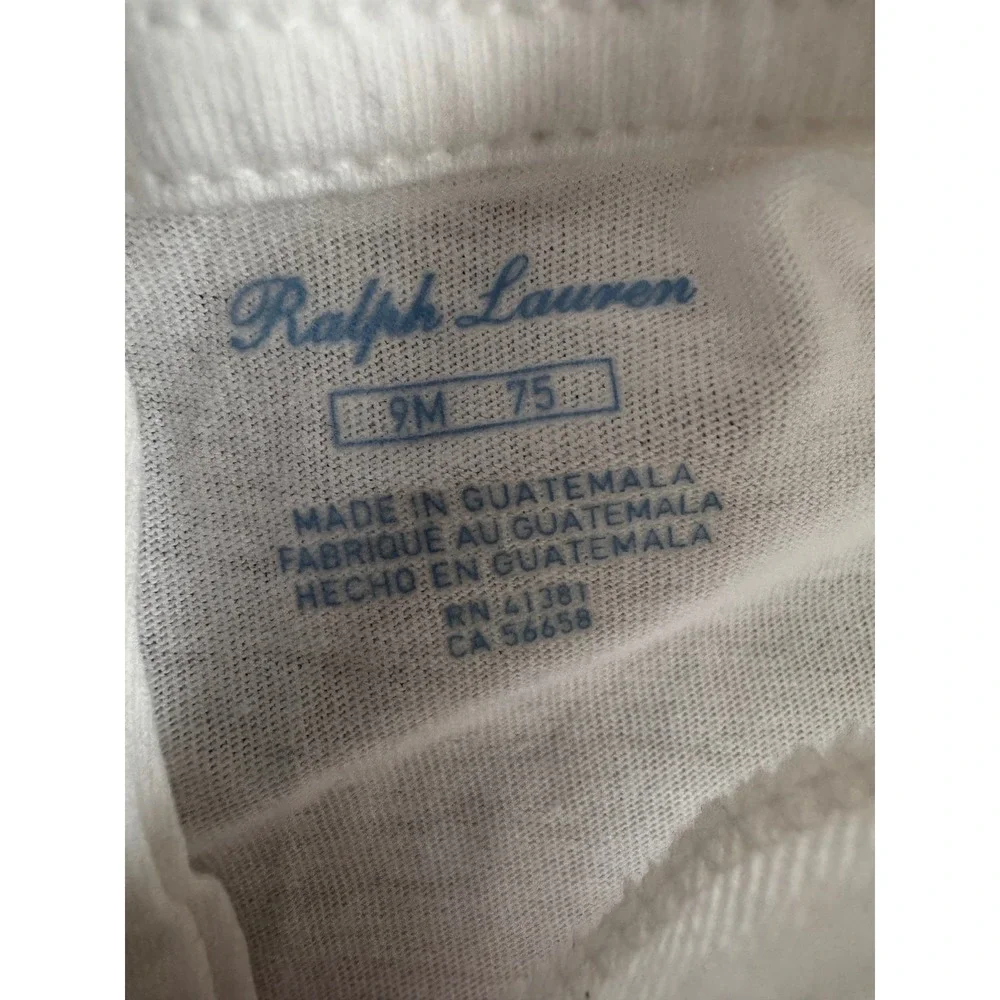 Ralph Lauren I Love‎ Polo Heart Baby T-Shirt White Cotton Size 9M New NWT